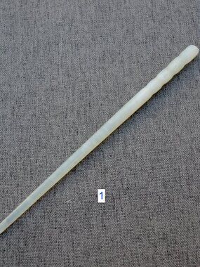 Green Bamboo Hairpin - Serpentine Jade Hair Stick Style 1